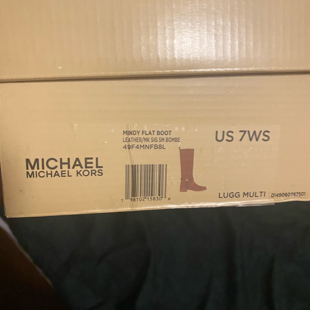 Michael Kors Mindy Leather and Signature Logo Trim Boot - Picture 6 of 6